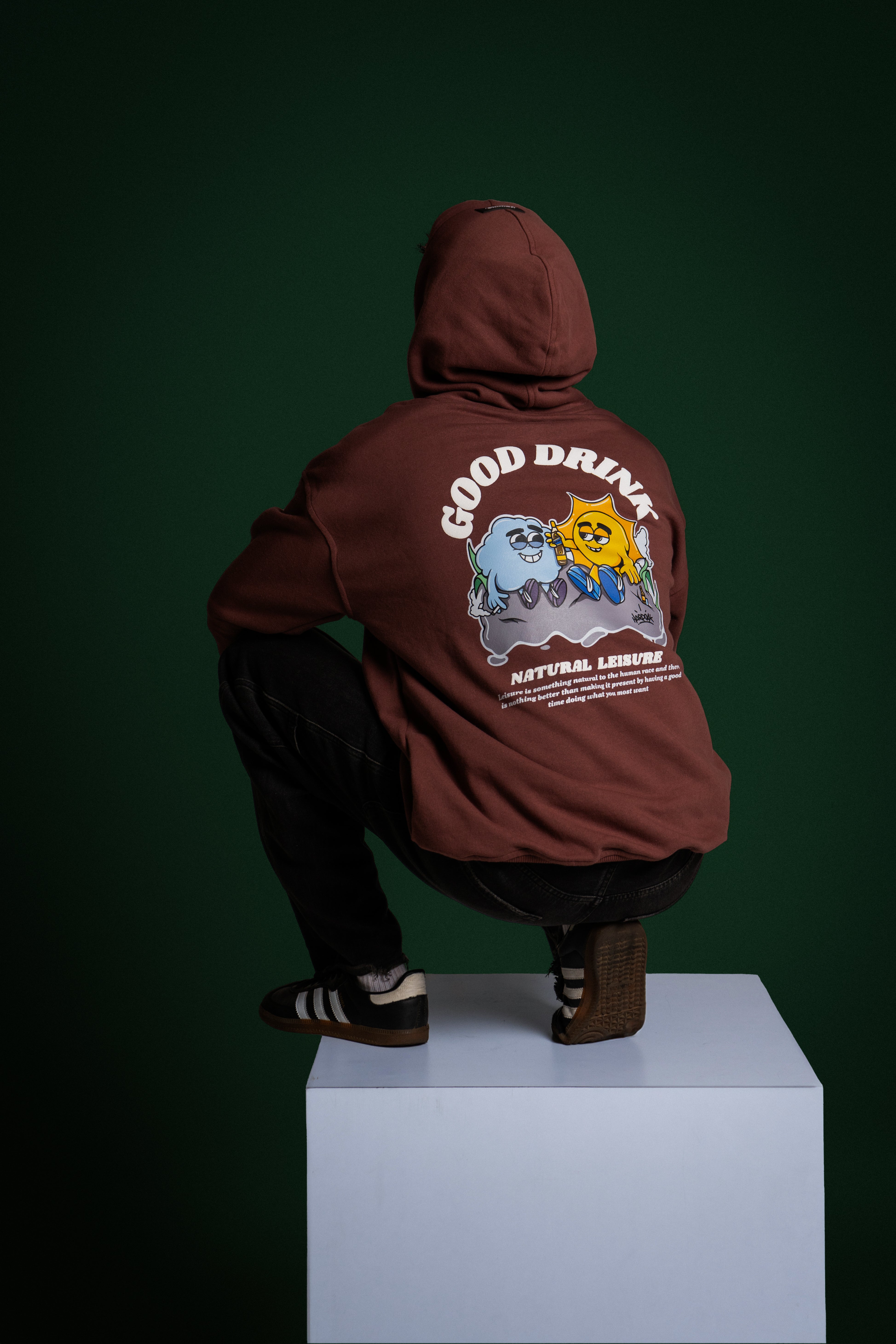 Hoodie Oversize Tabaco Good Drink