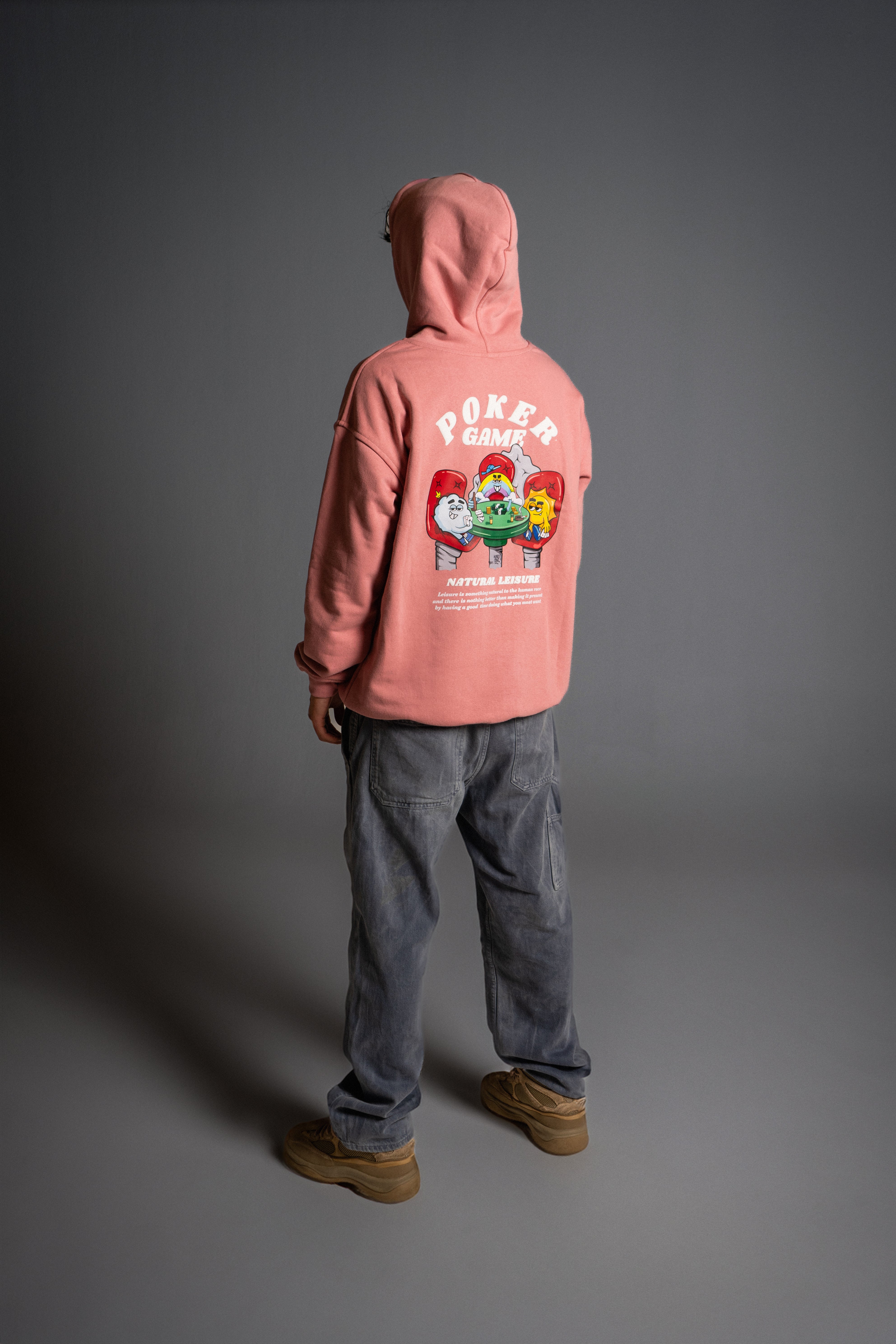 Hoodie Oversize Rosado Poker Game