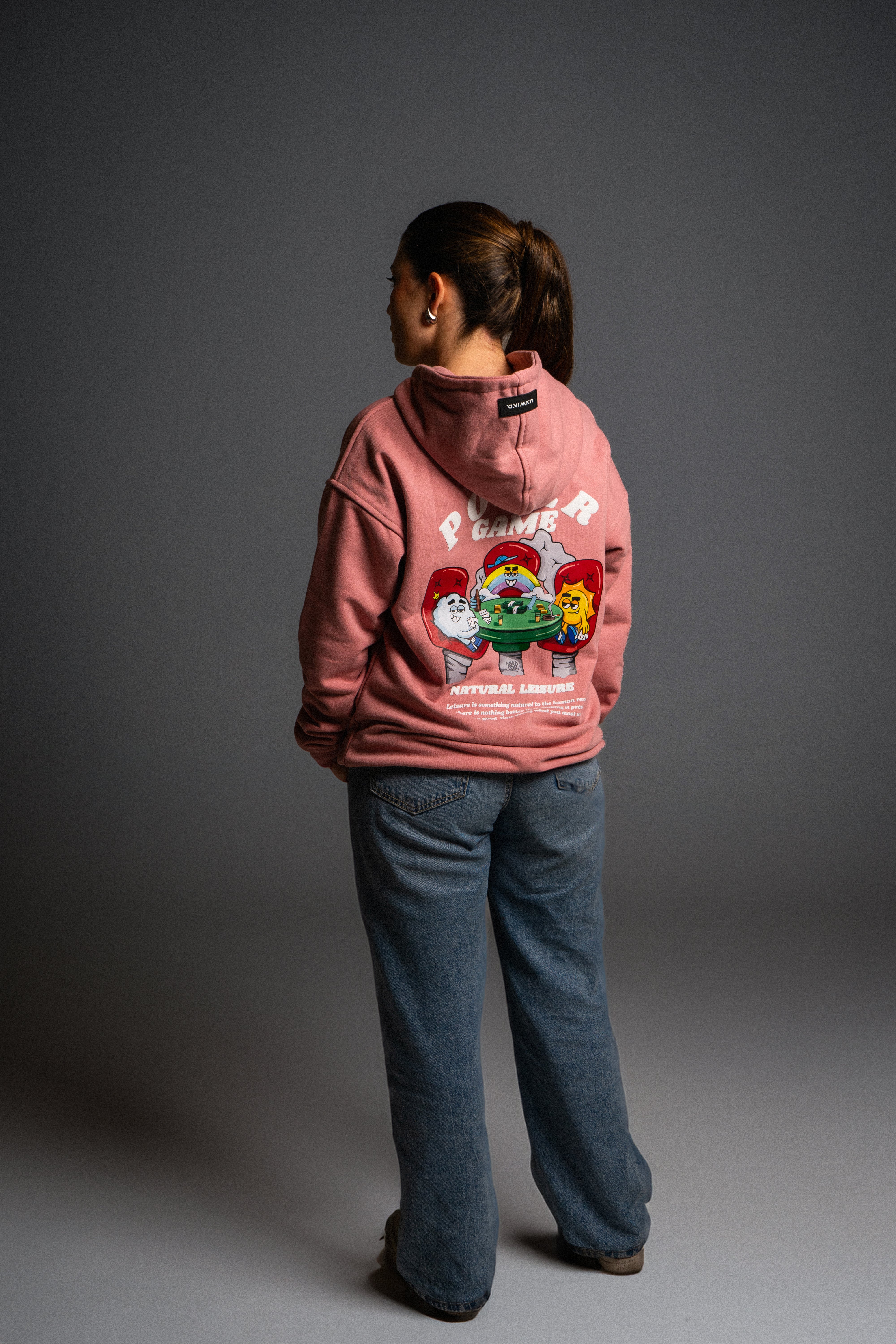 Hoodie Oversize Rosado Poker Game