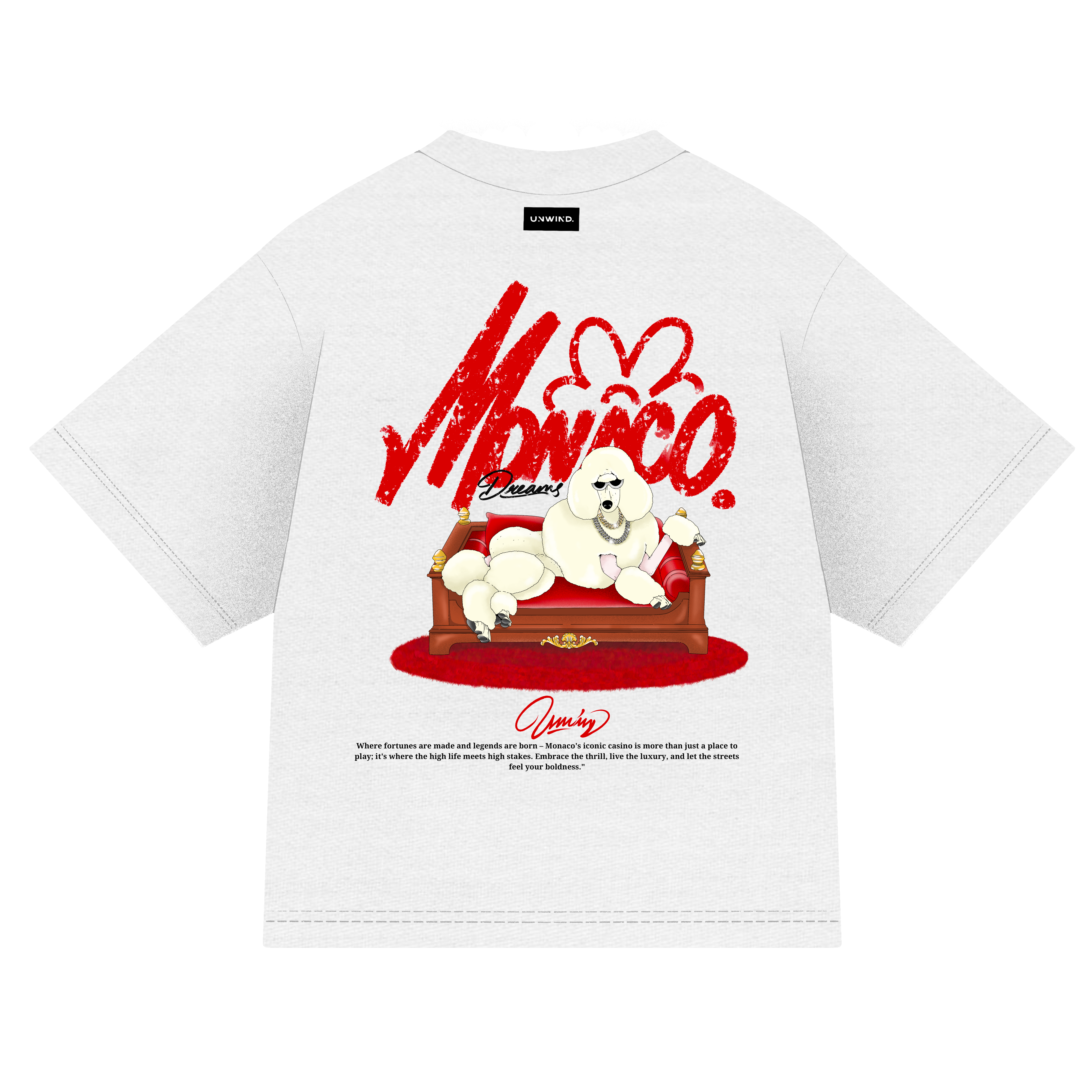 Camiseta Marfil Boxy fit Monaco Dog