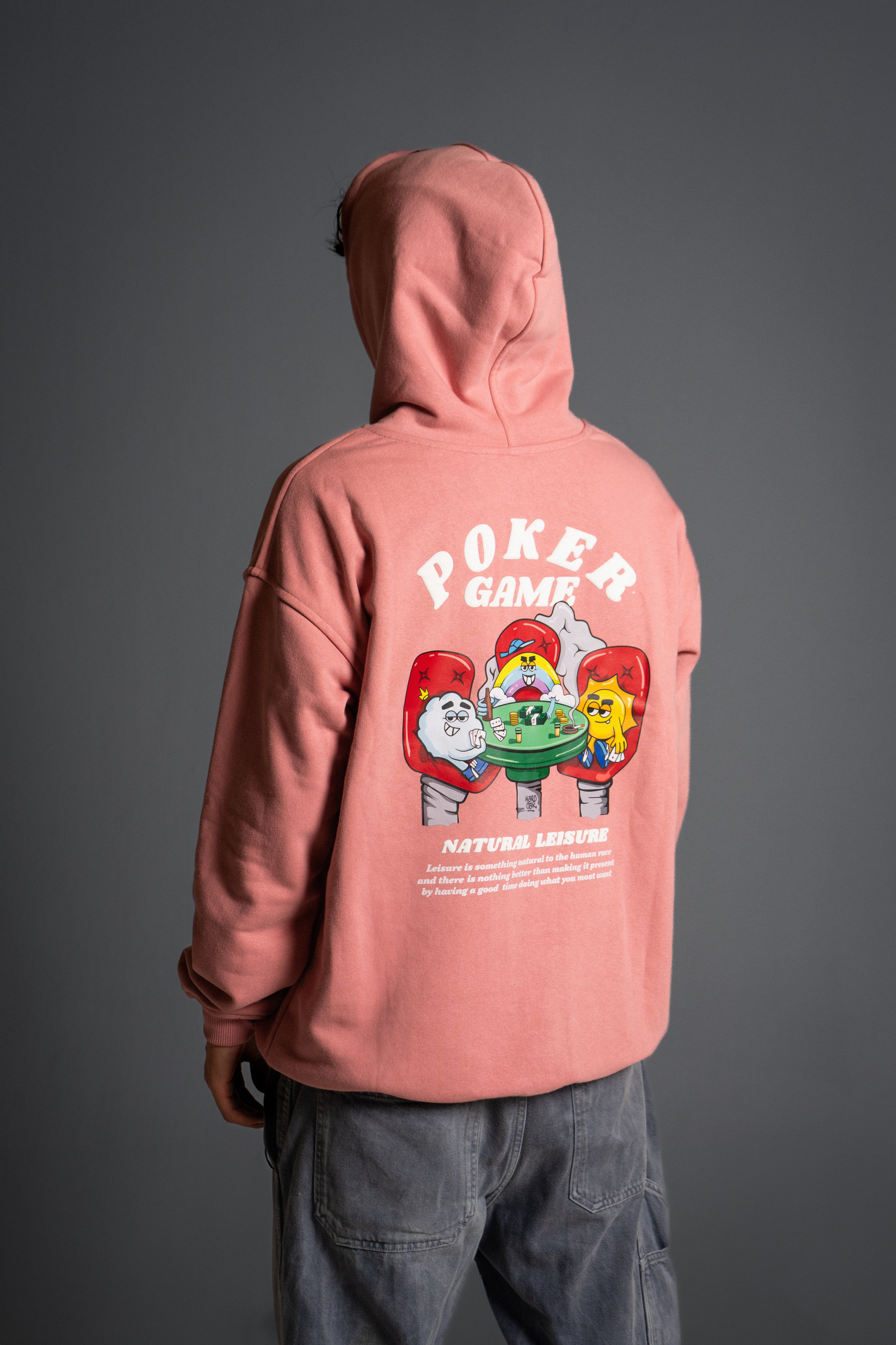 Hoodie Oversize Rosado Poker Game