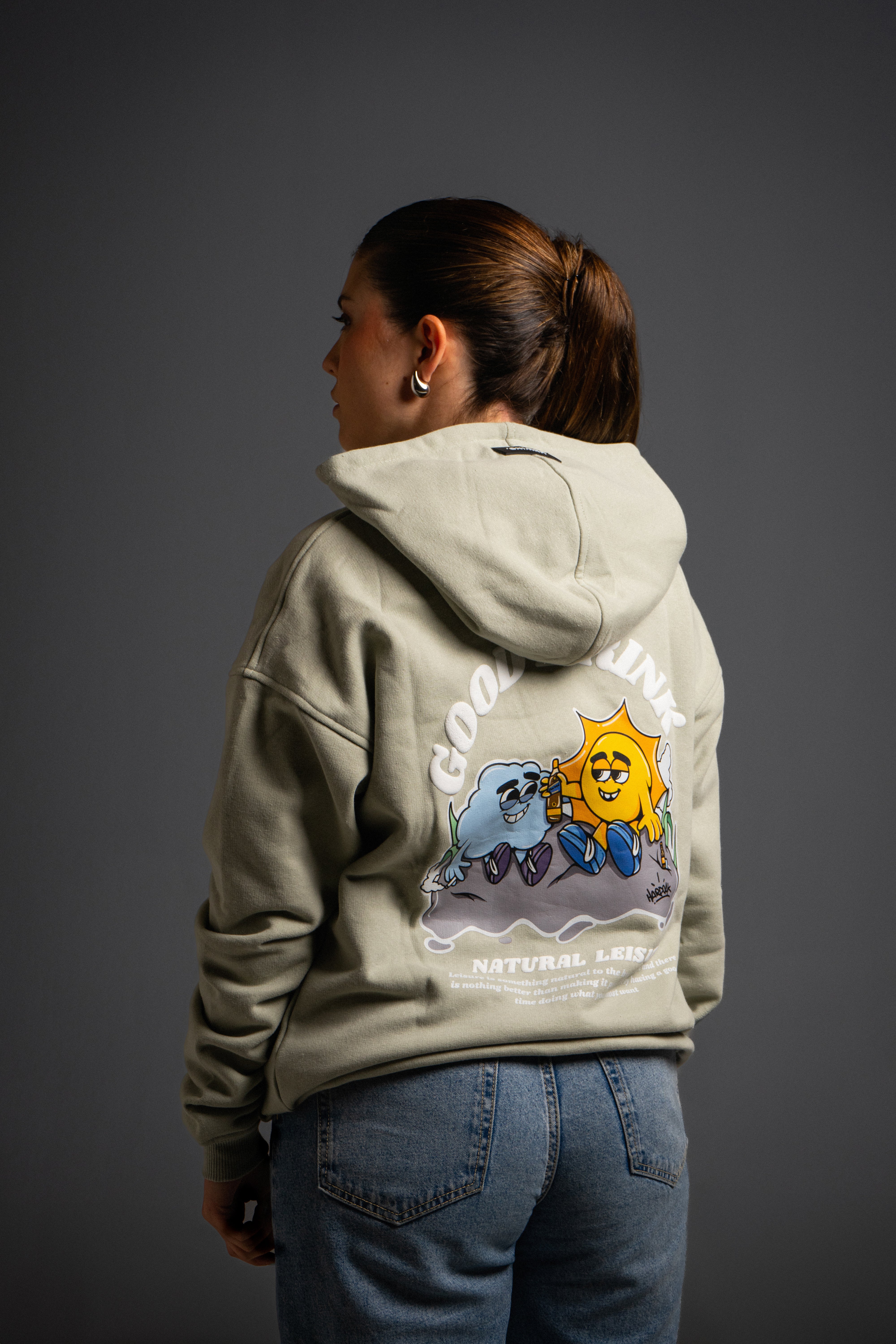Hoodie Oversize Menta Good Drink