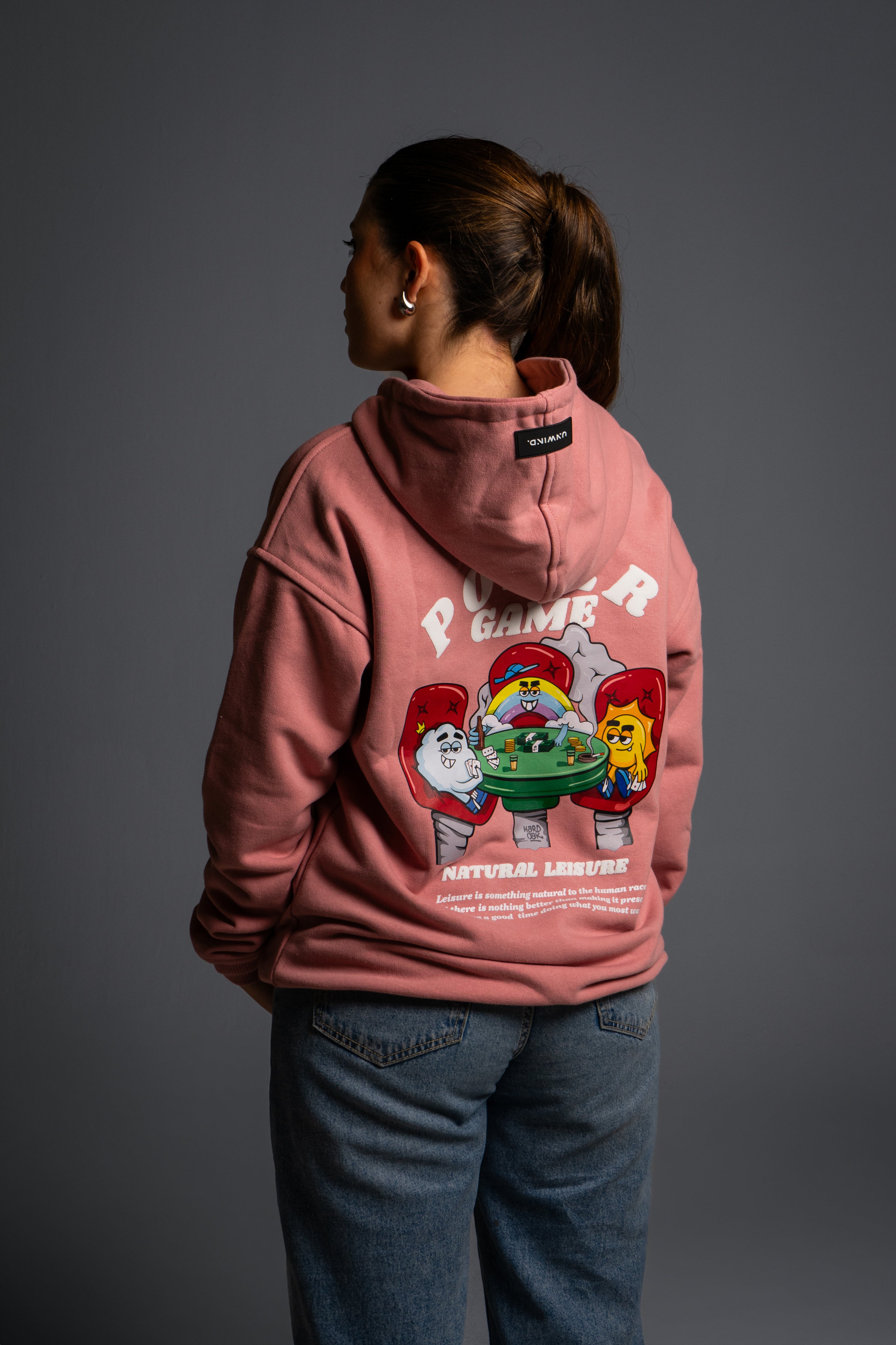 Hoodie Oversize Rosado Poker Game