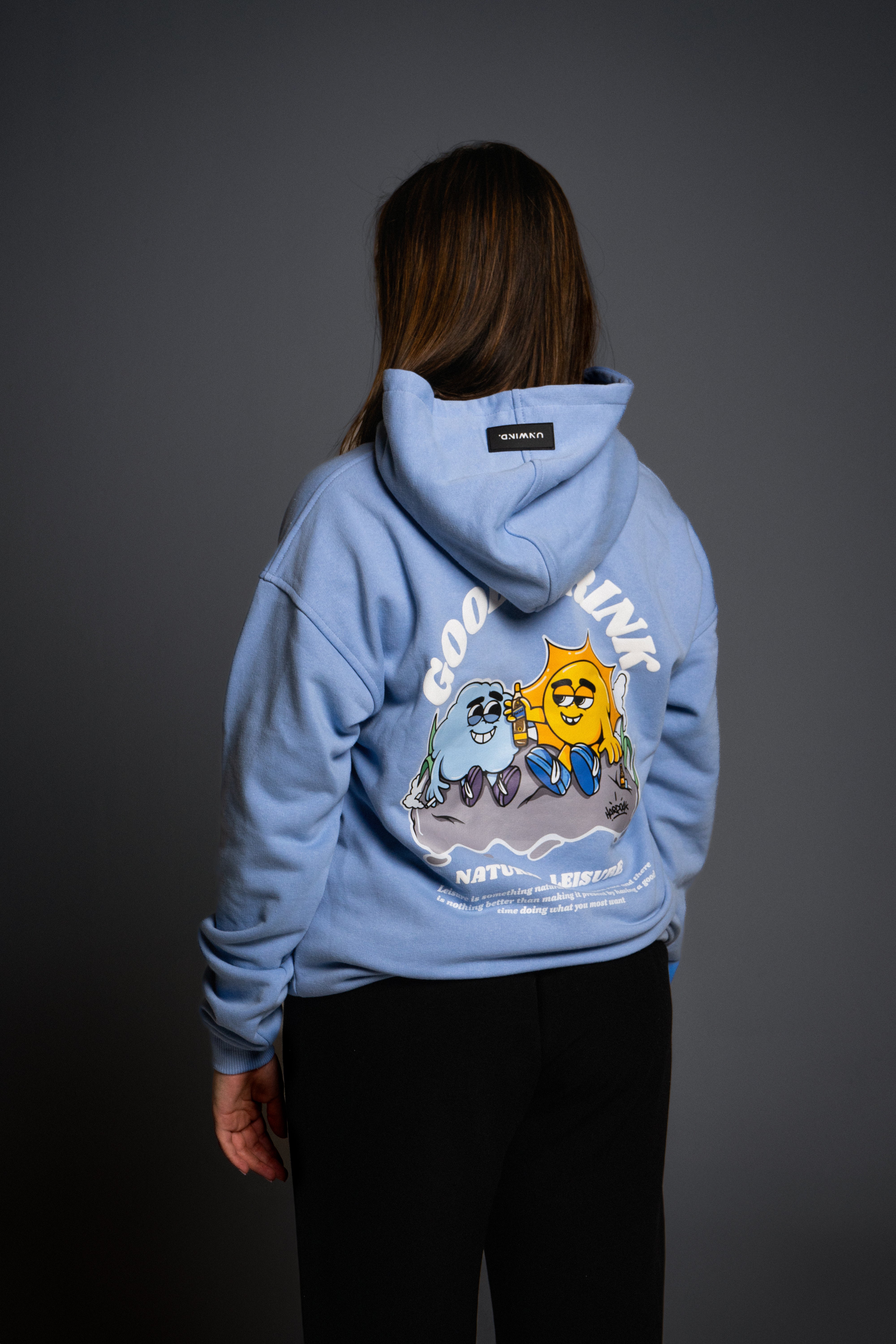 Hoodie Oversize Celeste Good Drink