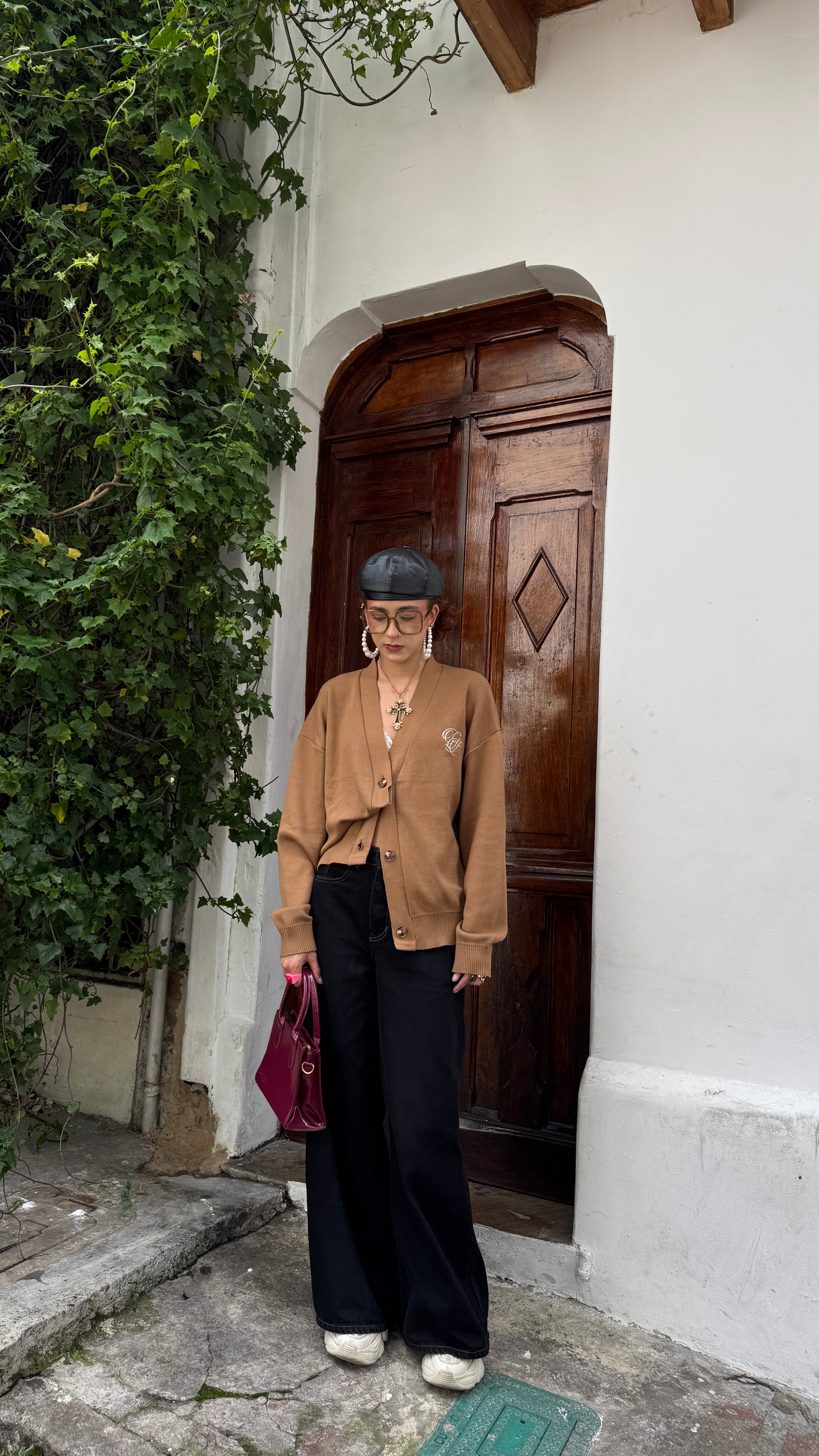 Cardigan Knit Fabric Grandma´s - Khaki