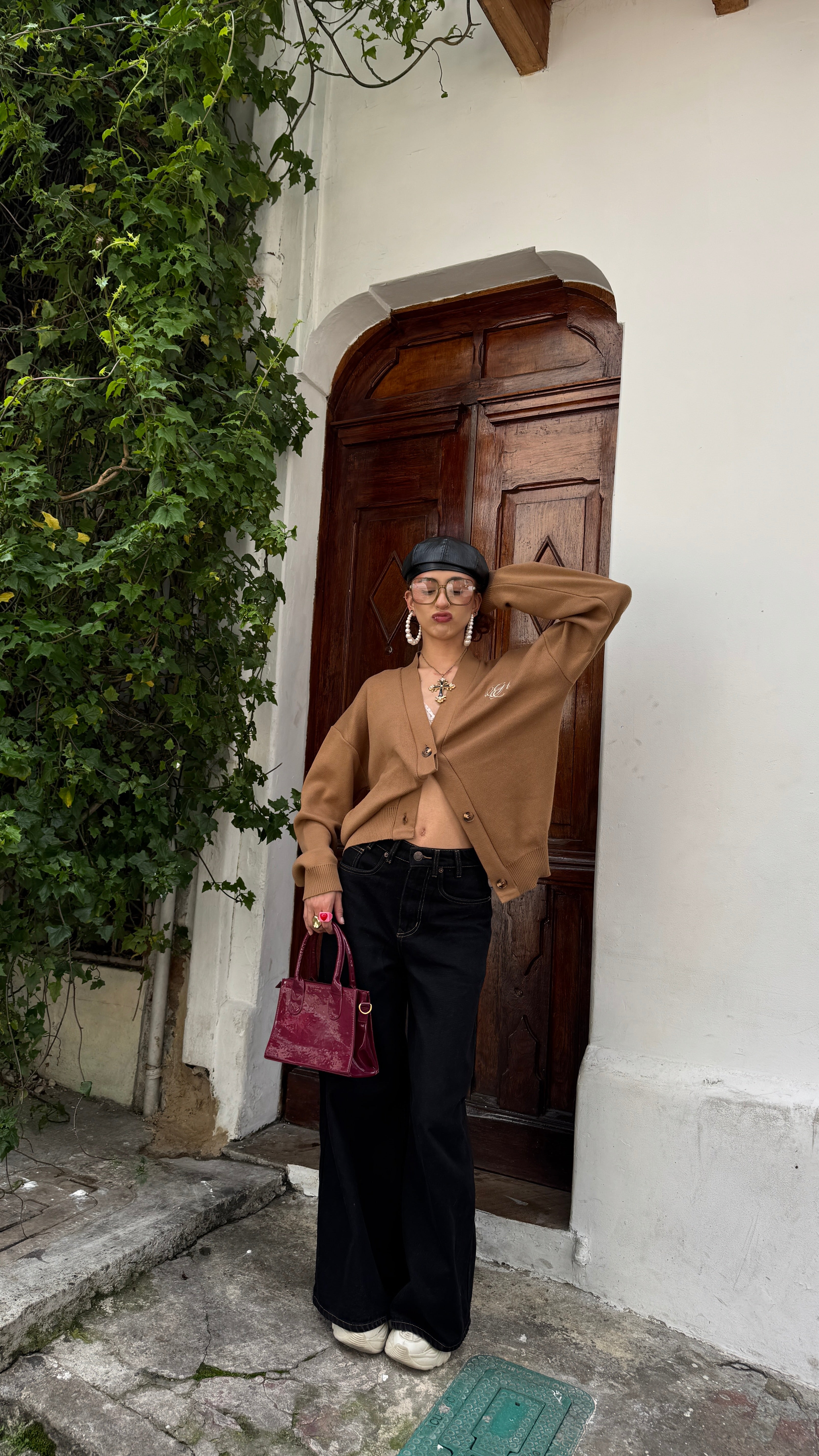 Cardigan Knit Fabric Grandma´s - Khaki