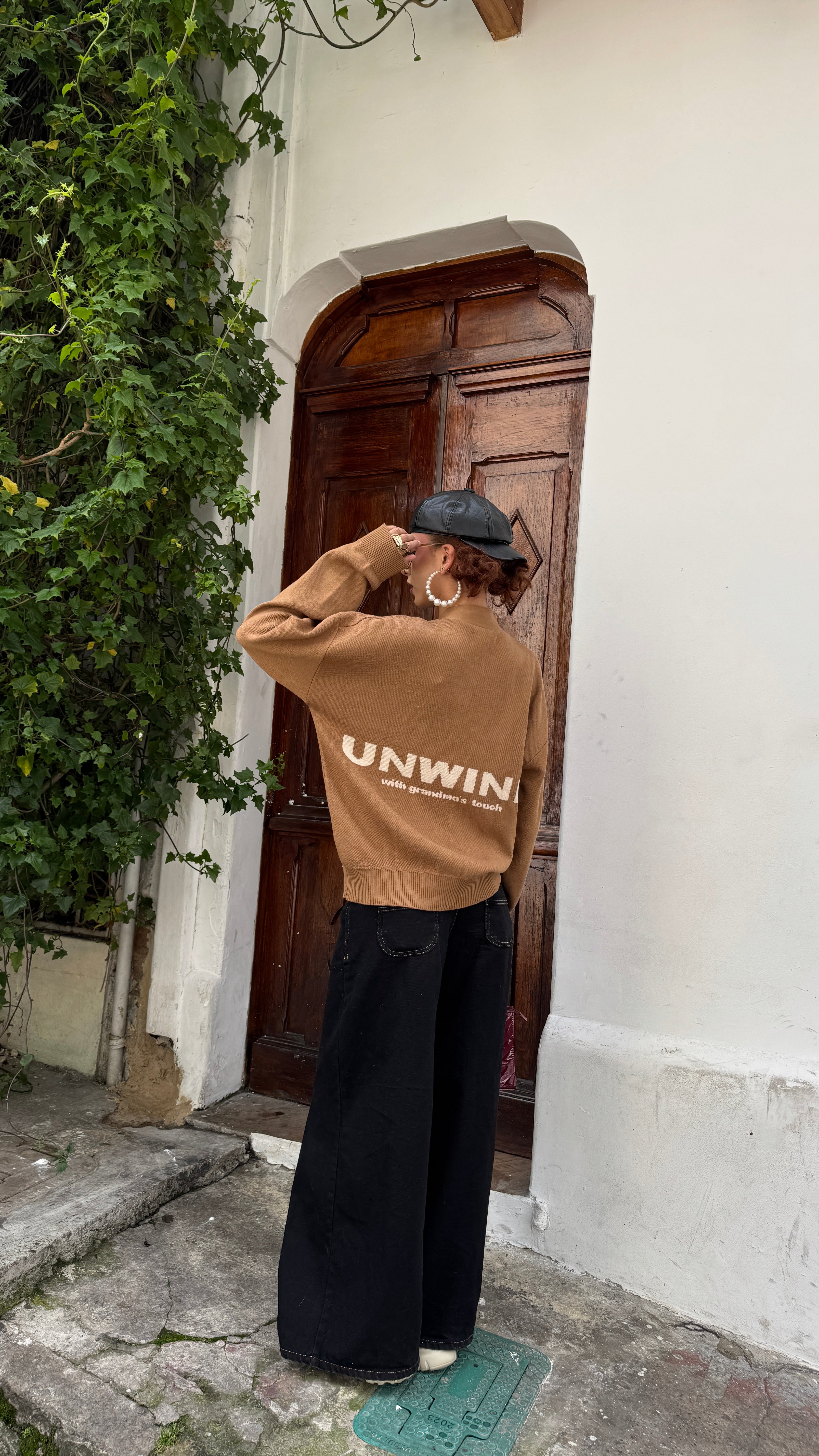 Cardigan Knit Fabric Grandma´s - Khaki