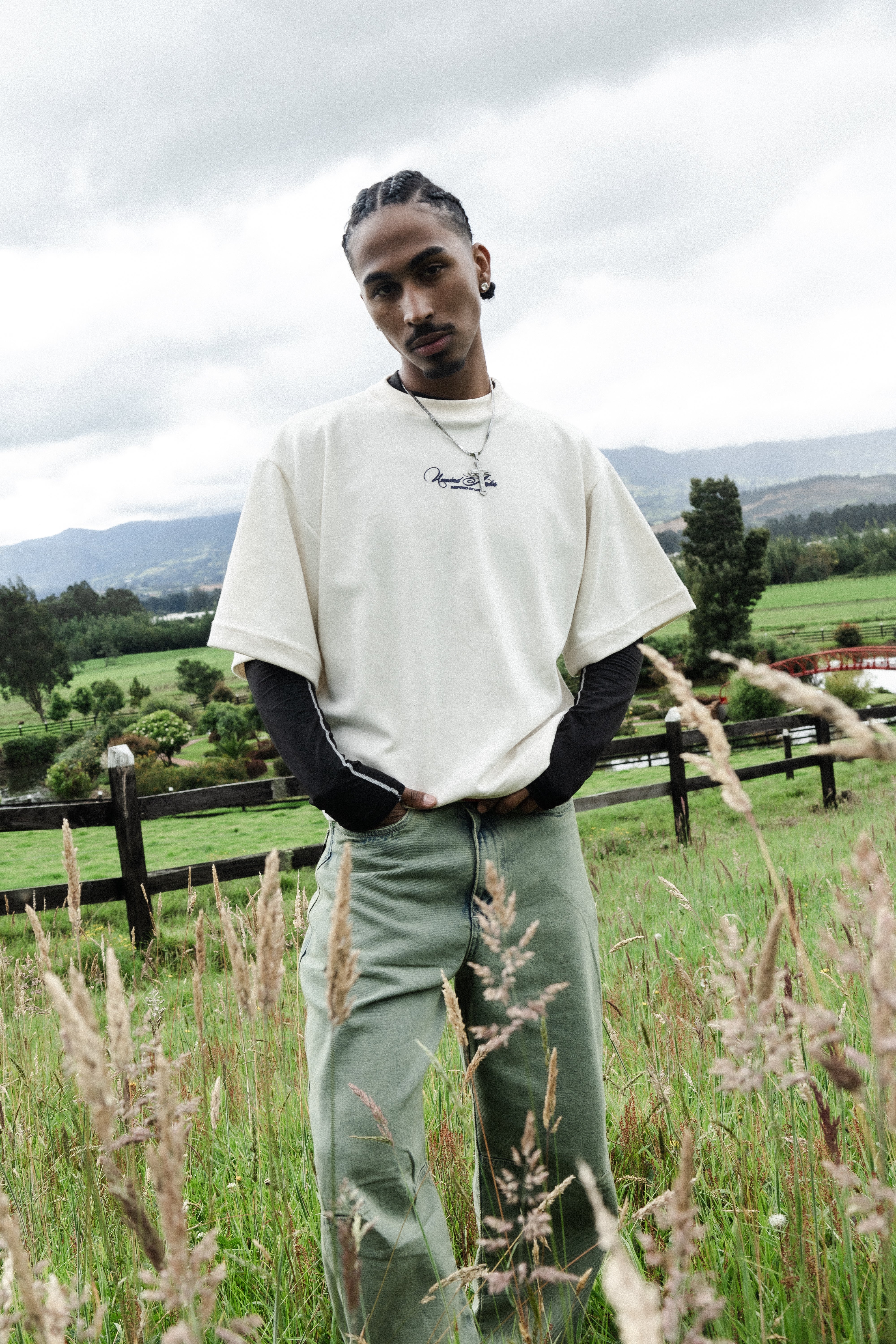 Japan Temple Boxy T-shirt - Beige