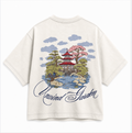 Japan Temple Boxy T-shirt - Beige